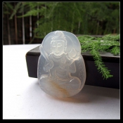純天然冰種玉髓生肖牛虎守護神本命佛虛空藏菩薩/玉緣軒正品