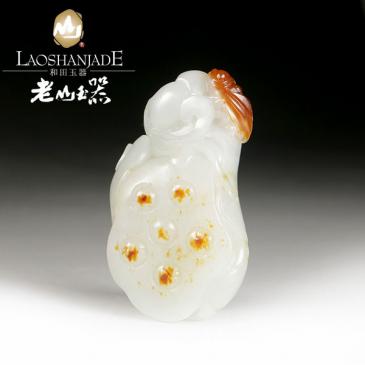 周雁明作品和田玉籽料掛件蟬鳴玉雕大師收藏