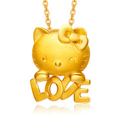 HelloKittyLOVE凱蒂貓黃金足金吊墜