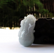 精美翡翠A貨紫羅蘭福祿壽掛件/紫羅蘭福祿壽吊墜玉掛件/a貨緬甸玉器祥瑞花件/玉緣軒正品