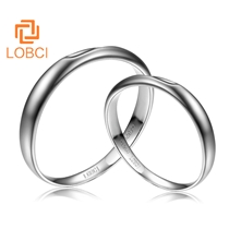洛宝希 情侣对戒 订婚结婚钻戒指环 钻石戒指 简约大方素金 CN185