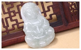 天然翡翠掛件-老坑冰糯種清雅淺綠均色雙面精雕慈悲辟邪觀音
