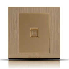 德力西CD730系列拉絲金一位電腦插座八芯網(wǎng)絡(luò)插座高檔奢華
