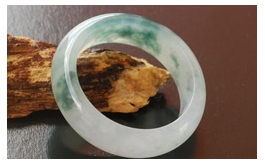 天然翡翠戒指-翠點凝香老坑冰種飄花圓潤清新靈秀指環