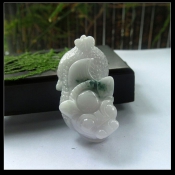 純天然緬甸a貨飄花翡翠玉貔貅掛件