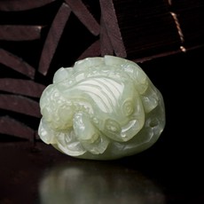 天然和田玉金蟾吊墜★腰纏萬貫金蟾飾品★招財旺財化煞辟邪