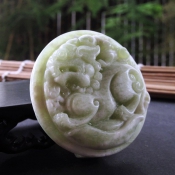 精美姜花岫玉招財辟邪貔貅皮帶腰帶扣
