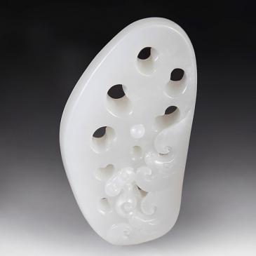 龔克勤作品新疆天然和田玉羊脂白玉籽料掛件福氣連連玉雕大師收藏