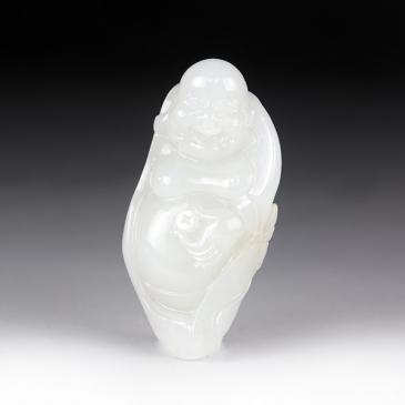 陶虎作品“品”字新疆天然和田玉白玉籽料掛件佛玉雕大師收藏