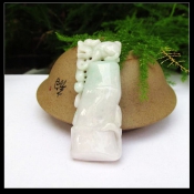 正品純天然緬甸A貨翡翠玉節節高貔貅吊墜