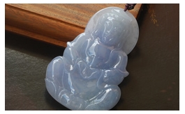 天然翡翠掛件--老坑冰種清雅淺茄紫均色細潤晶瑩圓潤厚實雙面精雕辟邪觀音