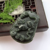 精美天然和田玉生肖鼠玉牌掛件/和田玉十二生肖玉佩/玉石生肖鼠項(xiàng)墜/玉緣軒正品