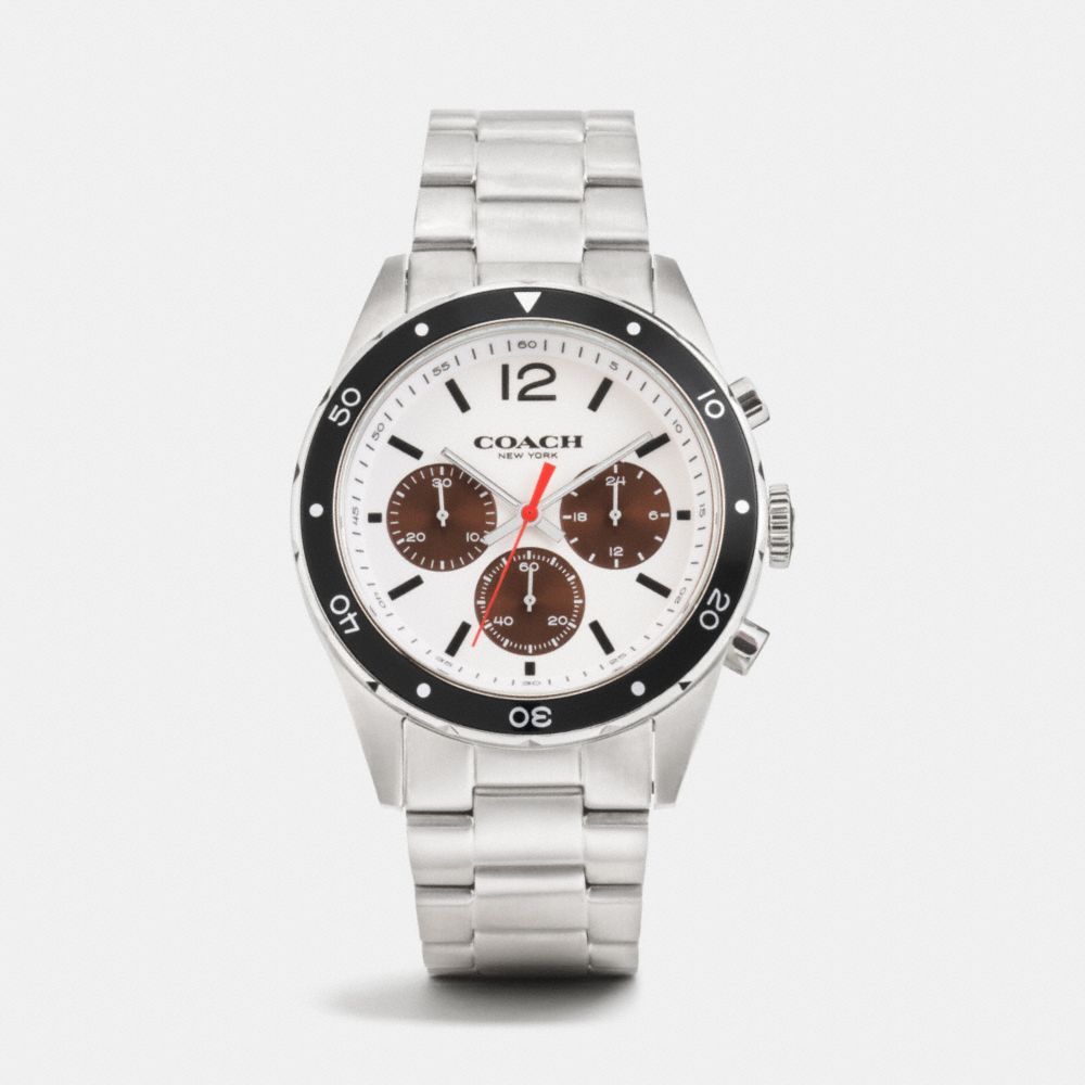 SULLIVAN运动款不锈钢表壳计时码表机芯链式表带手表