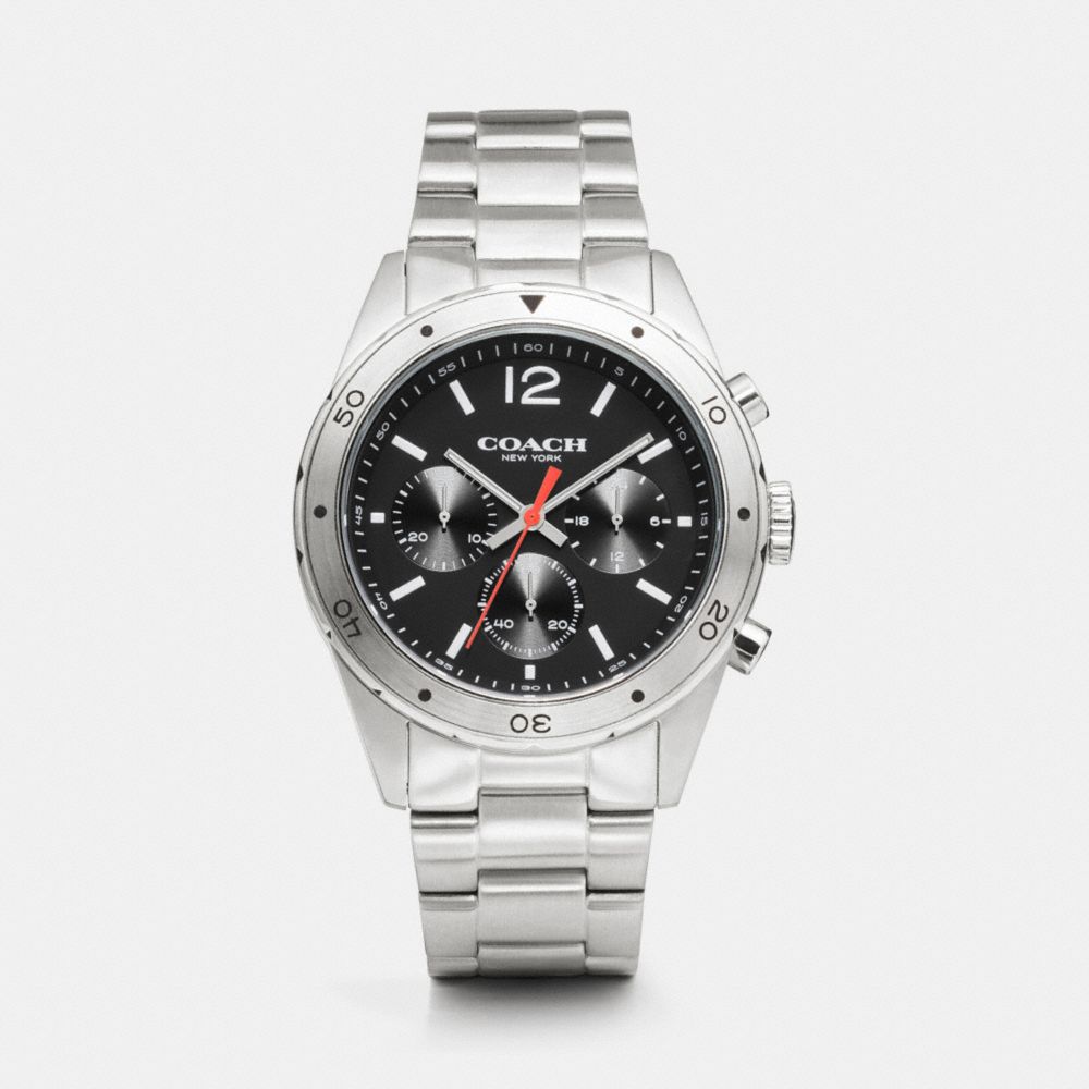 SULLIVAN运动款不锈钢表壳计时码表机芯链式表带手表