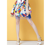 Camel骆驼女装夏季新款欧美时尚风A字版型印花拼接白纱半身裙C5BBQ0286