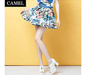 Camel駱駝歐美時尚女裝夏季新款印花百褶時尚A字半身裙C5BBQ0289