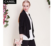 Camel駱駝女裝2015秋裝款輕薄通勤純色上衣時尚寬松長袖短外套C5ADW0001