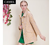 Camel駱駝女裝高端歐美顯瘦中長款羊毛呢子大衣外套C4DMN0042