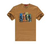 【特卖】Camel骆驼男装2015春季新款男士短袖人物印花休闲圆领T恤X5B228111