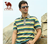 Camel駱駝夏款襯衫男款休閑棉質t恤SS14TS184069