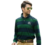 Camel駱駝休閑條紋男士長袖T恤FW12TL058001