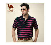 Camel駱駝男裝Polo休閑條紋棉男t恤男士短袖上衣SS13TS058002