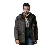 Camel駱駝休閑連帽白鴨絨羽絨服男士羽絨外套FW12DS091002