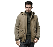 Camel駱駝連帽棉衣男士可脫卸袖棉服外套FW12XS083001