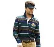 Camel駱駝商務休閑長袖條紋polo衫FW12TL008001