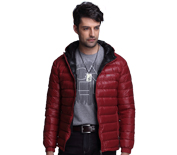Camel駱駝時尚休閑男士連帽羽絨服外套FW12DS076002