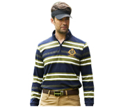 Camel駱駝休閑條紋半高領男士長袖T恤FW12TL008002
