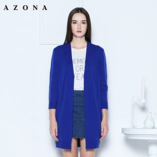 2016魅力淑女刺繡字母圖案長款毛織外套A1R1A0641SC