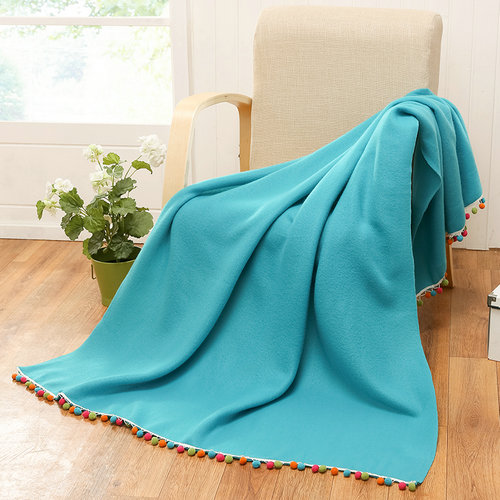 时尚彩球超柔双面绒休闲空调午睡盖毯披肩毯