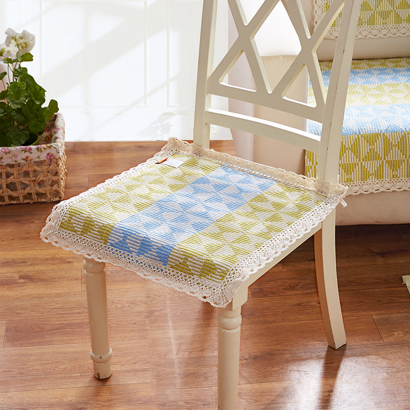 高档透气纯棉线编织椅坐垫格陵兰2条装