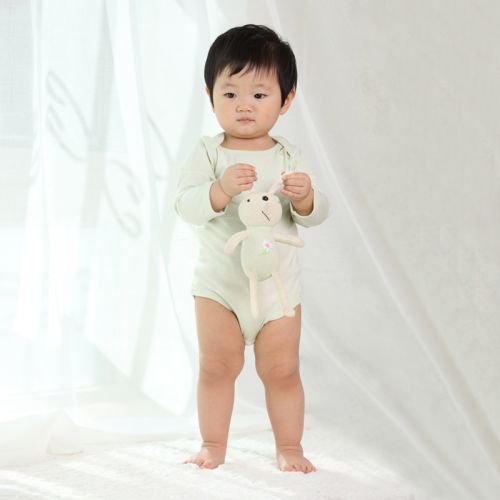 纯棉婴儿长袖三角爬服(3-18个月