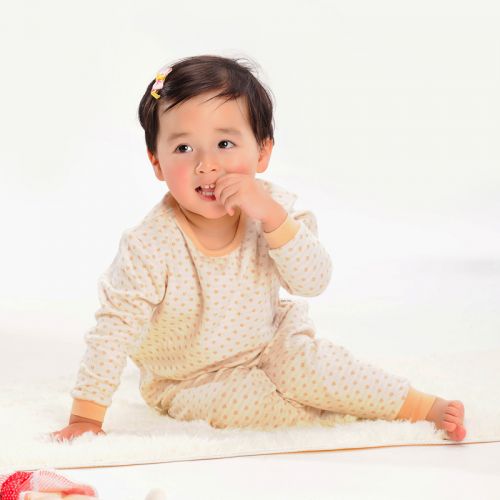 圓領(lǐng)有機(jī)棉嬰兒長袖內(nèi)衣女(9-48個月)