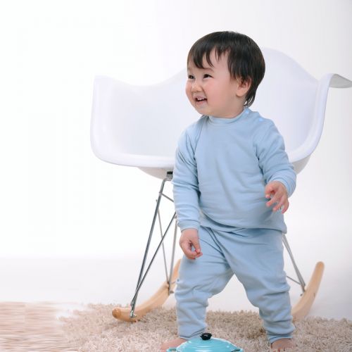 素色純棉兒童收腿長褲
