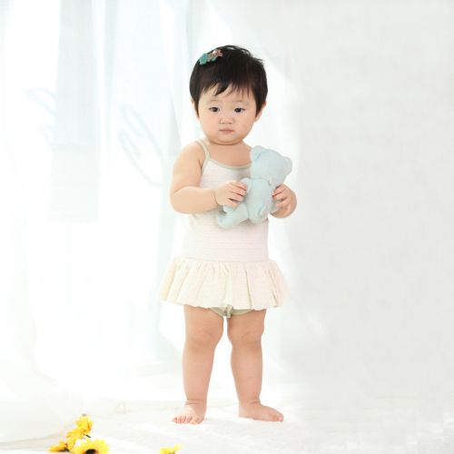 小波點(diǎn)有機(jī)棉兒童包屁吊帶裙(1-4歲)