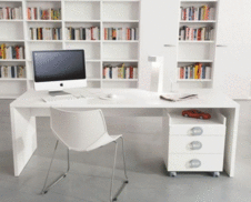 简洁大方白色饰面系列书桌