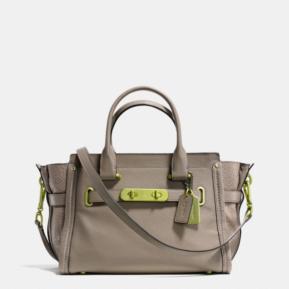 粒面皮革COACHSWAGGER27CARRYALL柔軟手提包
