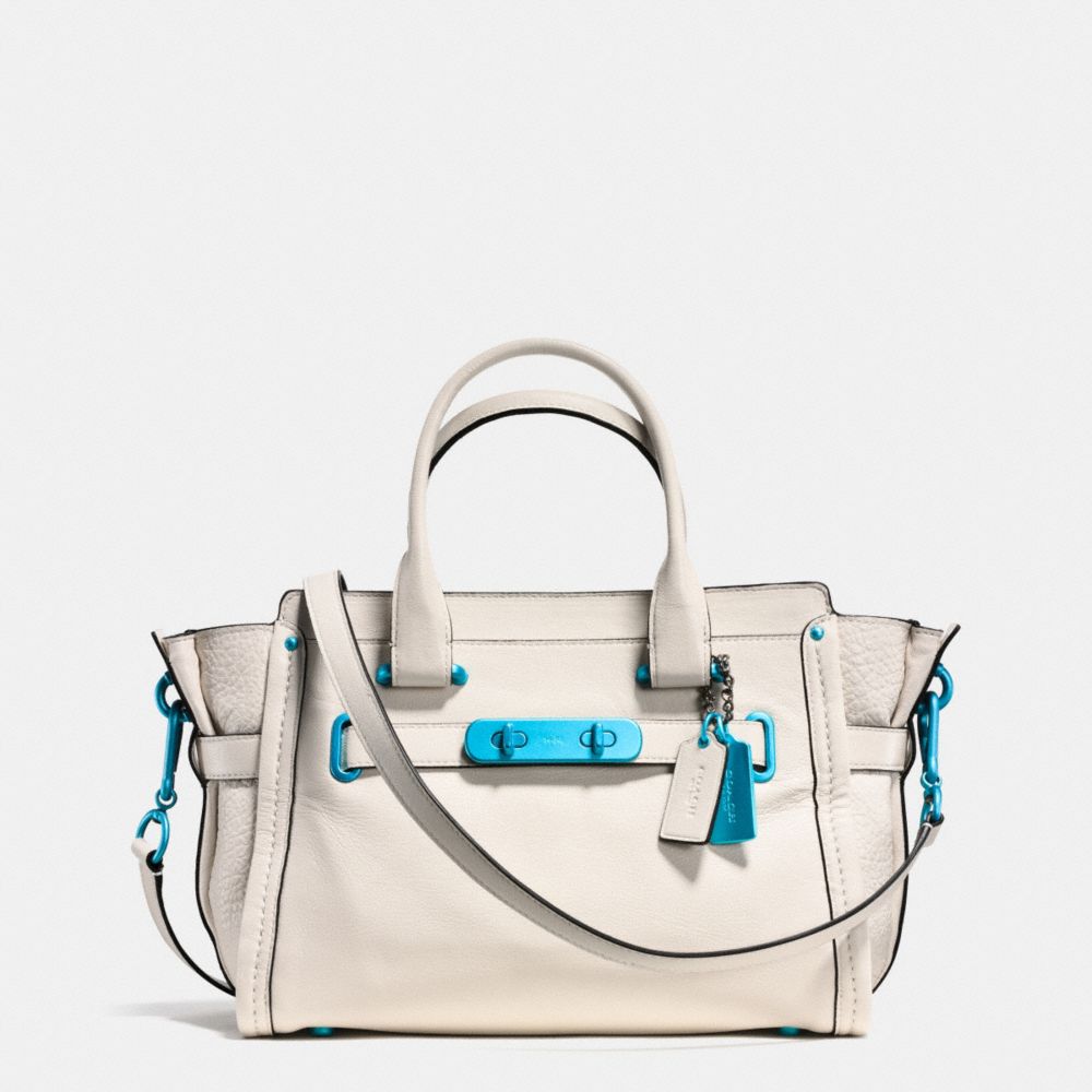 粒面皮革COACHSWAGGER27CARRYALL柔軟手提包