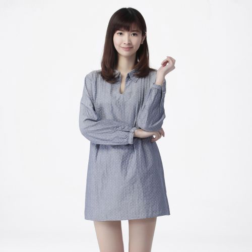 雙層紗小波點女式長袖家居衫
