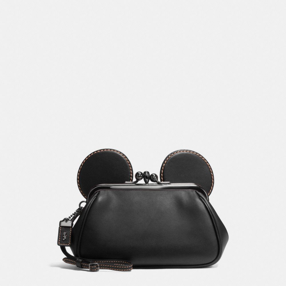 光滑皮革MICKEY吻鎖腕包