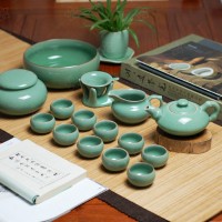 竹节壶16头茶具3色可选