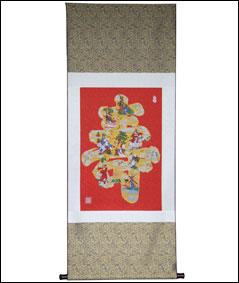 织锦画八仙贺寿图装饰画中国风丝绸文化商务礼品