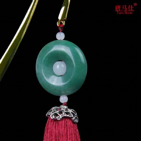 白玉碧玉玉佩流蘇書簽