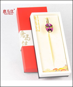 中國特色文化禮品京劇姜維臉譜書簽
