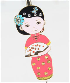 旗袍格格金屬書(shū)簽創(chuàng)意文化出國(guó)留學(xué)禮品