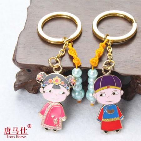 景泰藍(lán)福娃鑰匙扣[對裝]