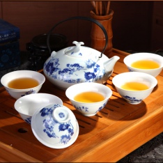 景德鎮7頭和為貴茶具釉中青花普洱茶具